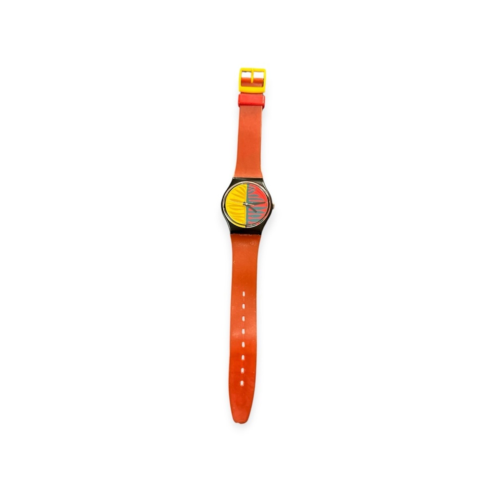 Y2K Vintage Swatch Watch red straps